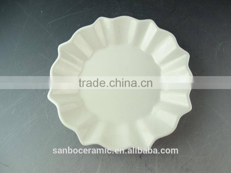 New design restaurant ceramic salad plate wholesale white porcelain round plate