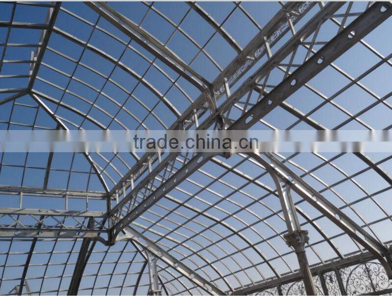 2017 new design Trade Assurance Galvanized Steel frame garden greenhouse / glass victorian greenhouse for sale