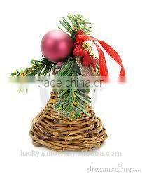 Manufacturer wholesaler Christmas wicker rattan bell decoration