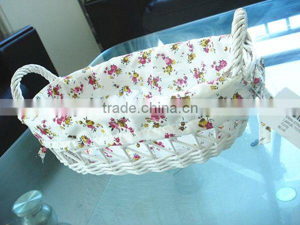 pure manual rect wicker basket with fabric