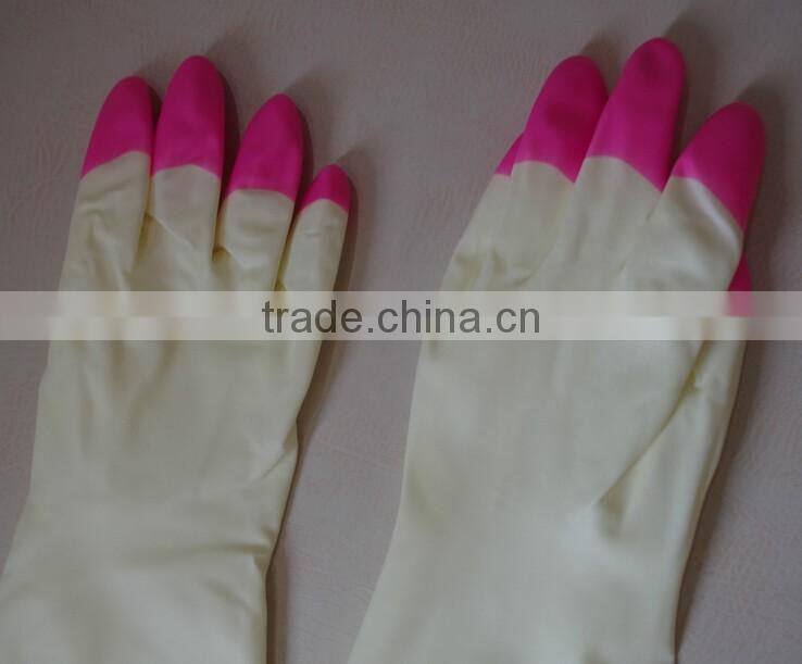 winter household PVC cleaning gloves/warm cleaning gloves with cuff for washing the dishes and clothes