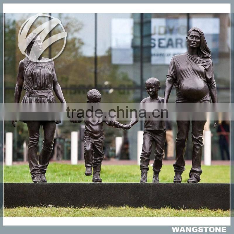 Bronze Happy Mother and Child Garden Sculpture