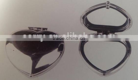 Plastic Heart-shaped folding sided mirror pocket mirror