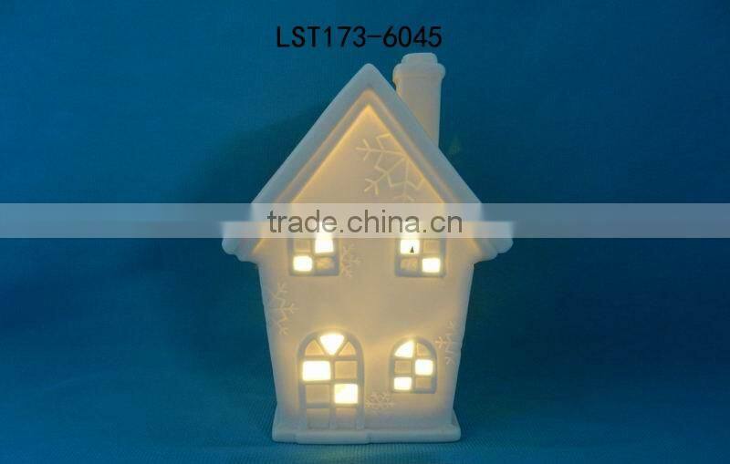 House shaped christmas decoration Ceramic christmas light house