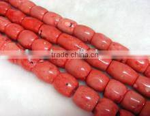 wholesale 16" 15-20mm column shape red natural loose coral beads strand