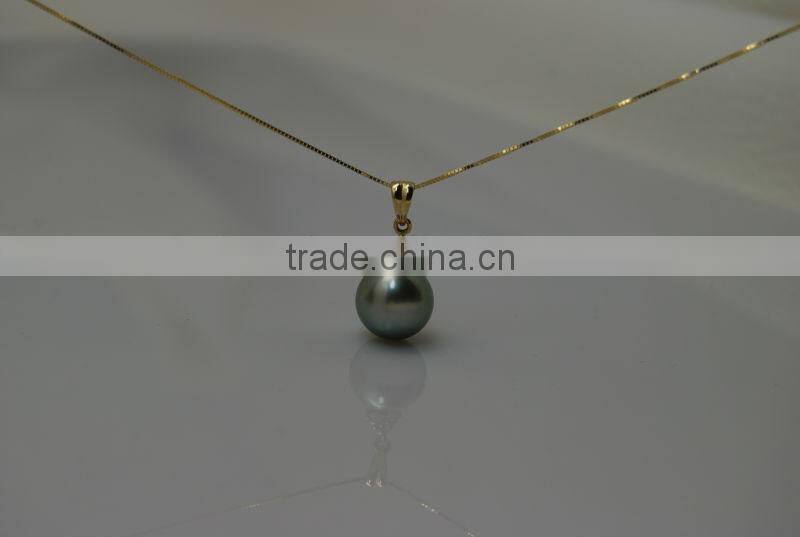 modern 17'' 10-11mm tahitian pearl pendant peacock blue pearl designs necklace