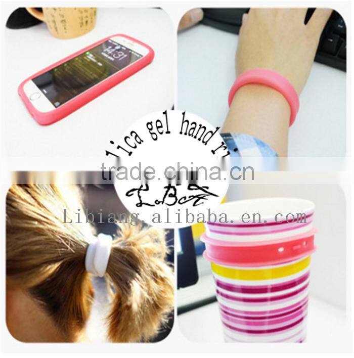 Rainbow color multifunctional universal silica gel hand ring