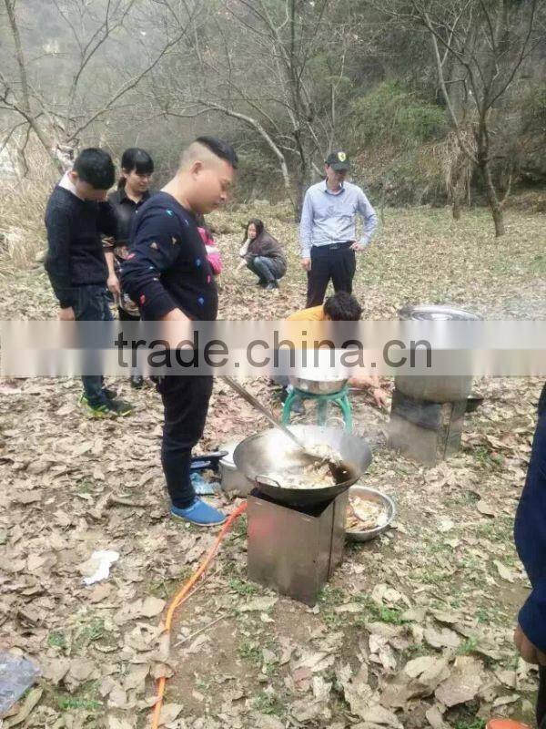 outdoor camping stainless protable charcoal and gas bbq stove with carry bag