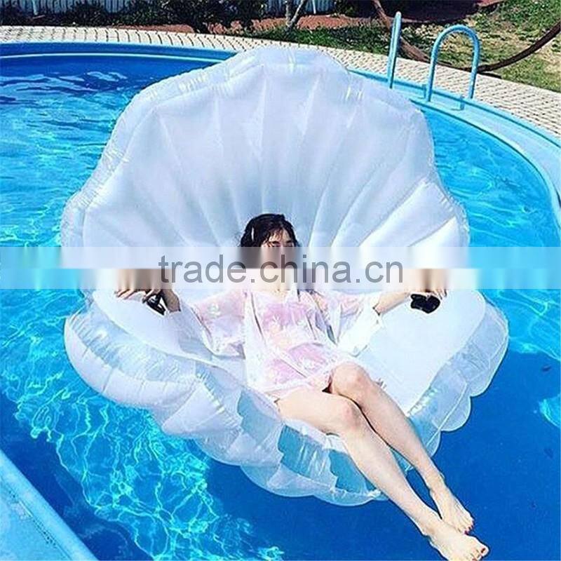 2017 hot sell leasure giant inflatable shell pool float ourdoor swim ringand raft water party and beach toys for adults and kids