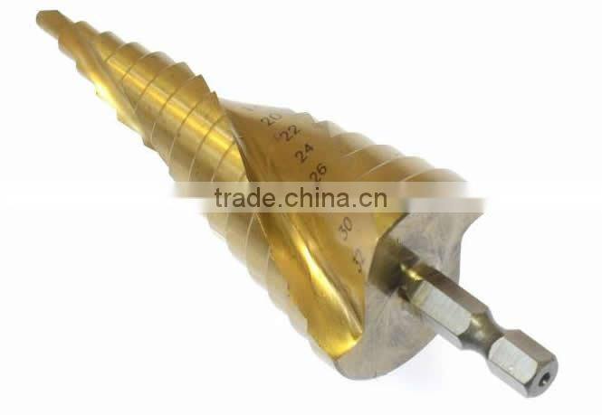 4-32mm Hex Shank TiN HSS Step Drill Bit