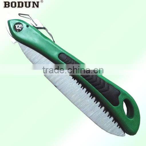B9003 Good quality green with black plastic handle folding saw&pruning saw&hand saw