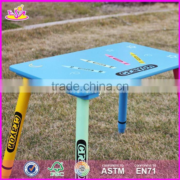 2017 New design kindergarten wooden table and chairs for toddlers W08G217