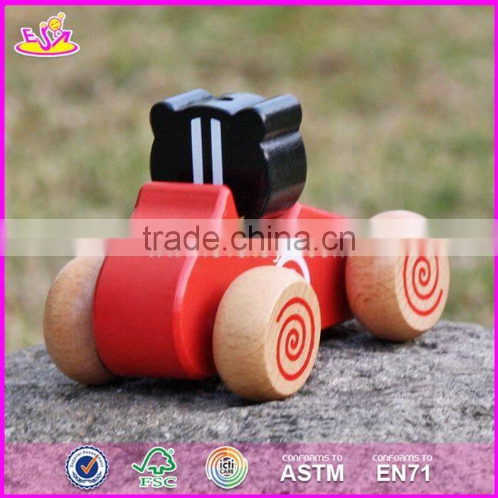 2017 New design kids funny animals wooden toy cars W04A333