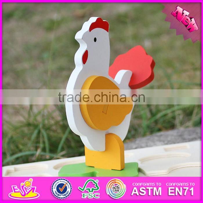 2017 New product funny 3d chicken children wooden puzzles of animals W14G044