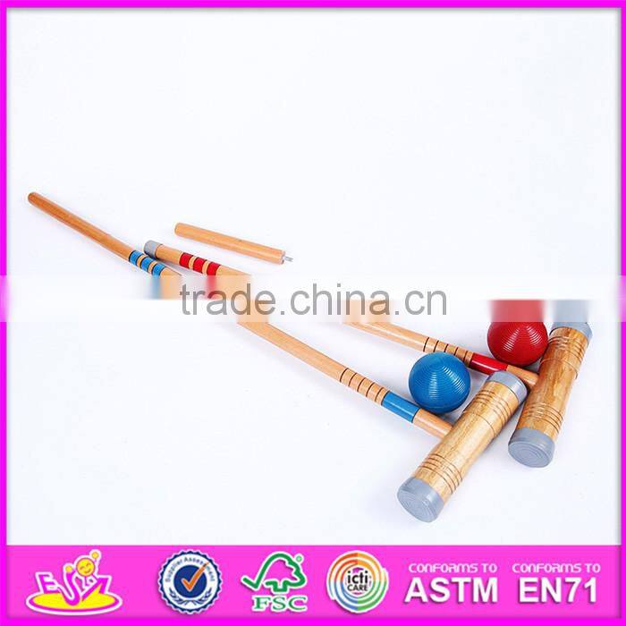 2016 wholesale outdoor children wooden 6-player croquet W01A167