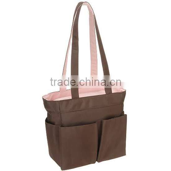 Brown Microfiber Diaper Handbag for Mommy