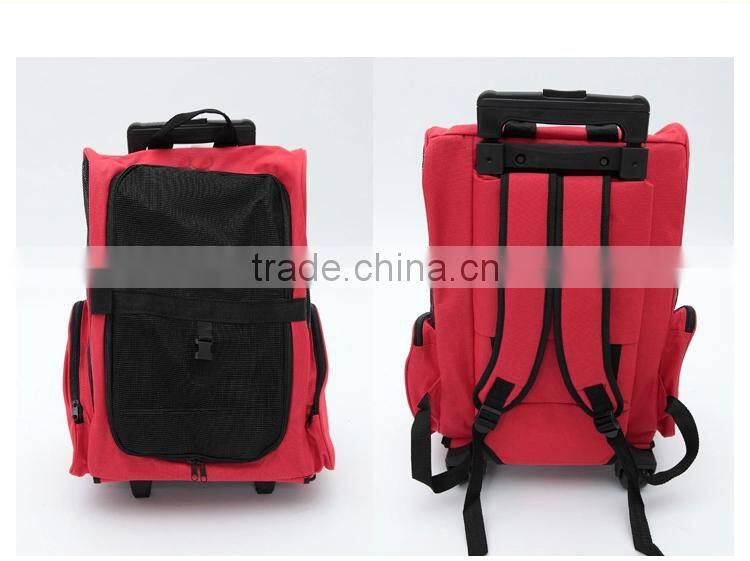 2015 Hot selling trolley pet bag with wheels for 5kg