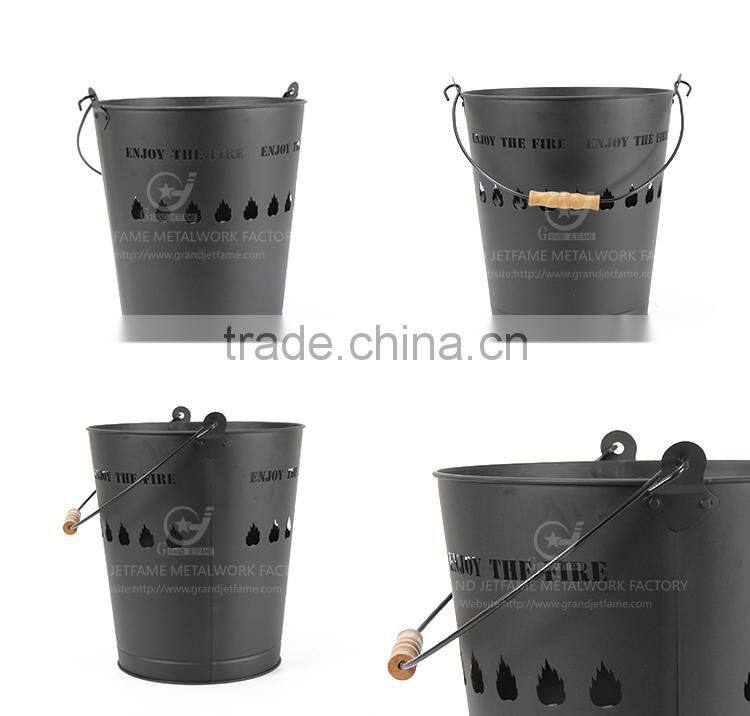 ash bucket with lid metal wooden ash bucket with handle