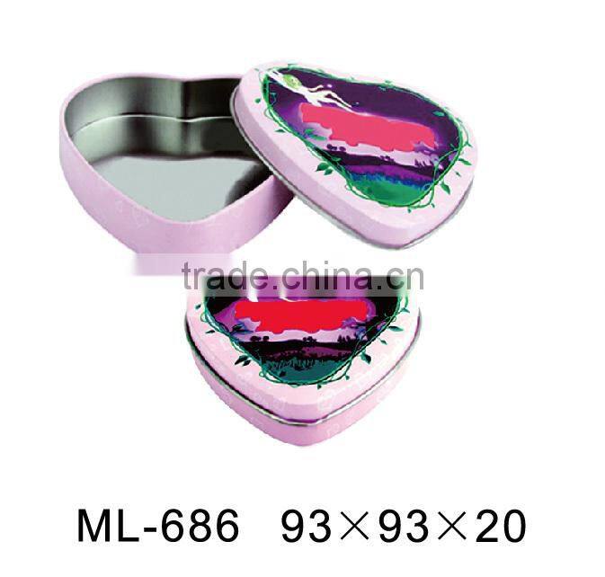 heart shape container tin can