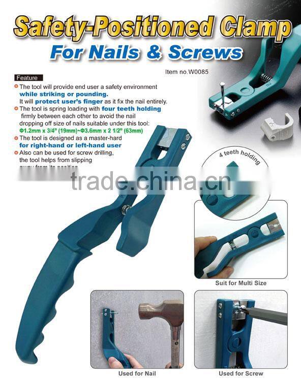 Safety-Positioned Clamp For Nails & Screws
