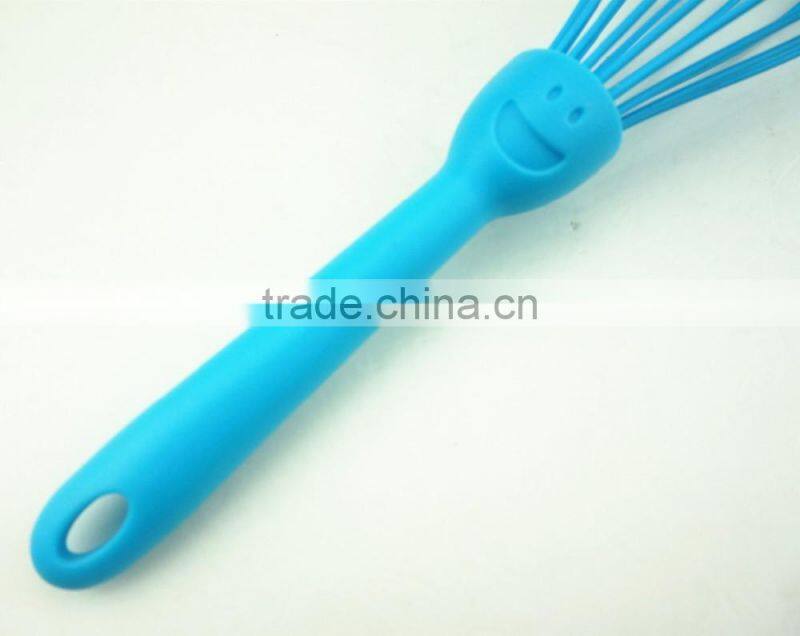 13012 8 wires silicone kitchenware egg whisk with pp handle