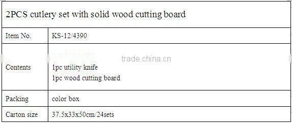 2PC cutlery set with solid wood cutting board