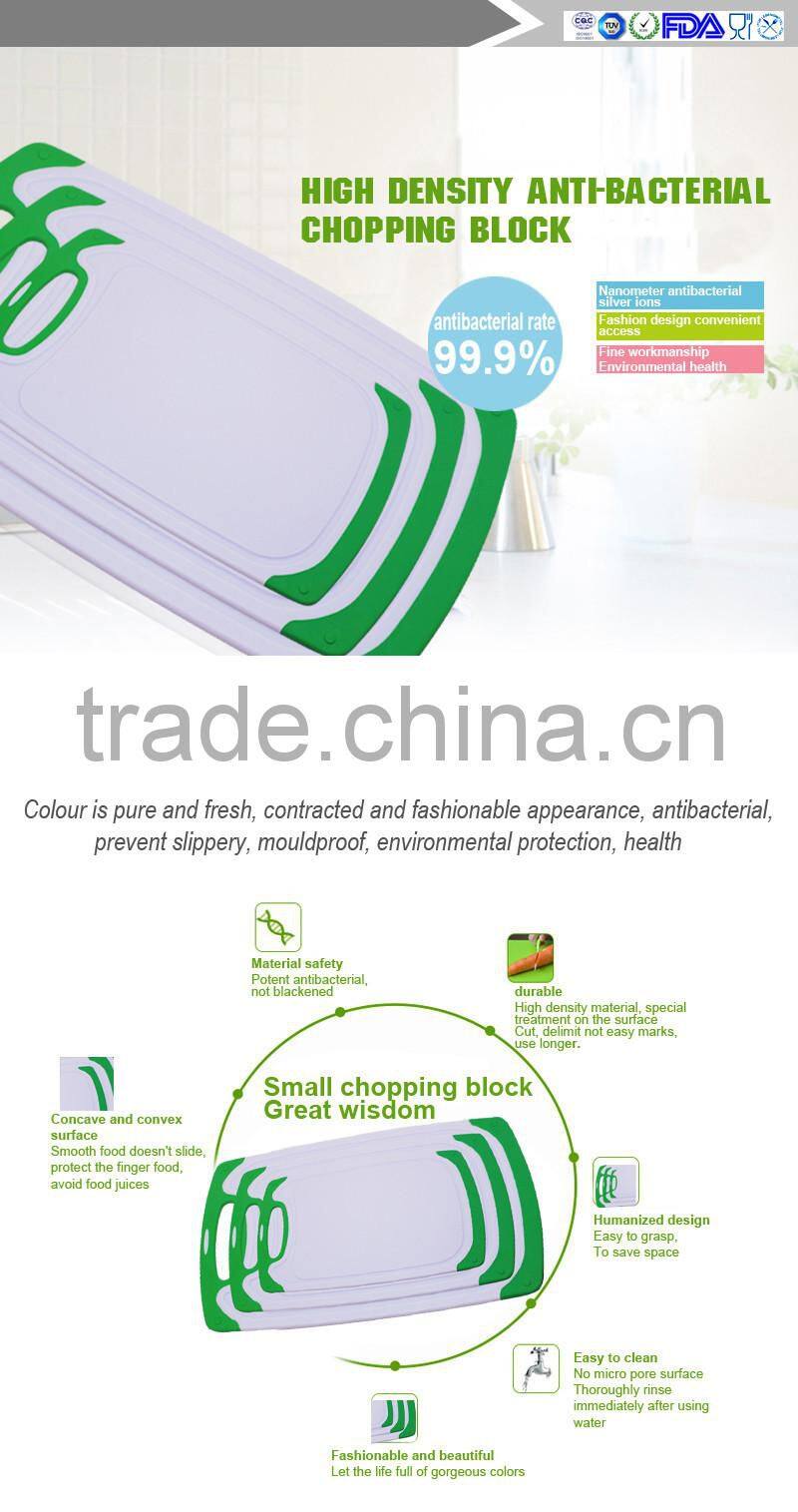 Manufacturer of promotional big medium small 3 PCS green plastic cutting board, and PP cutting board