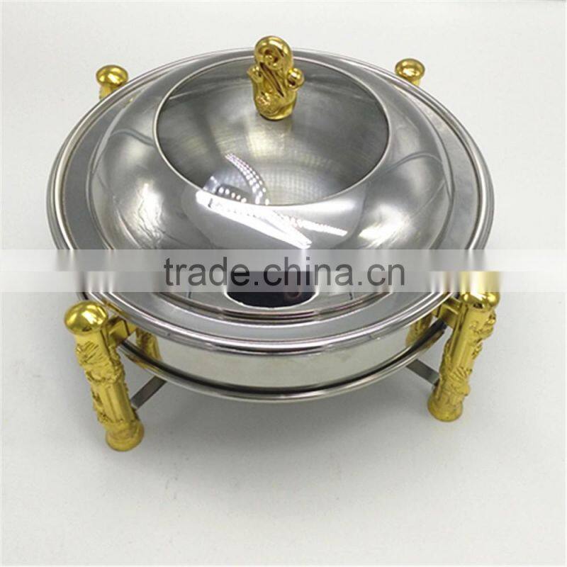 Hot sale Round gold Stainless Steel Buffet Chaffing Dish