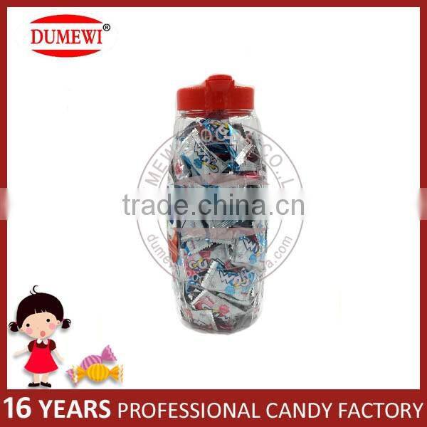 Fruit Flavor Jam Center Filled Bubble Gum in Kettle