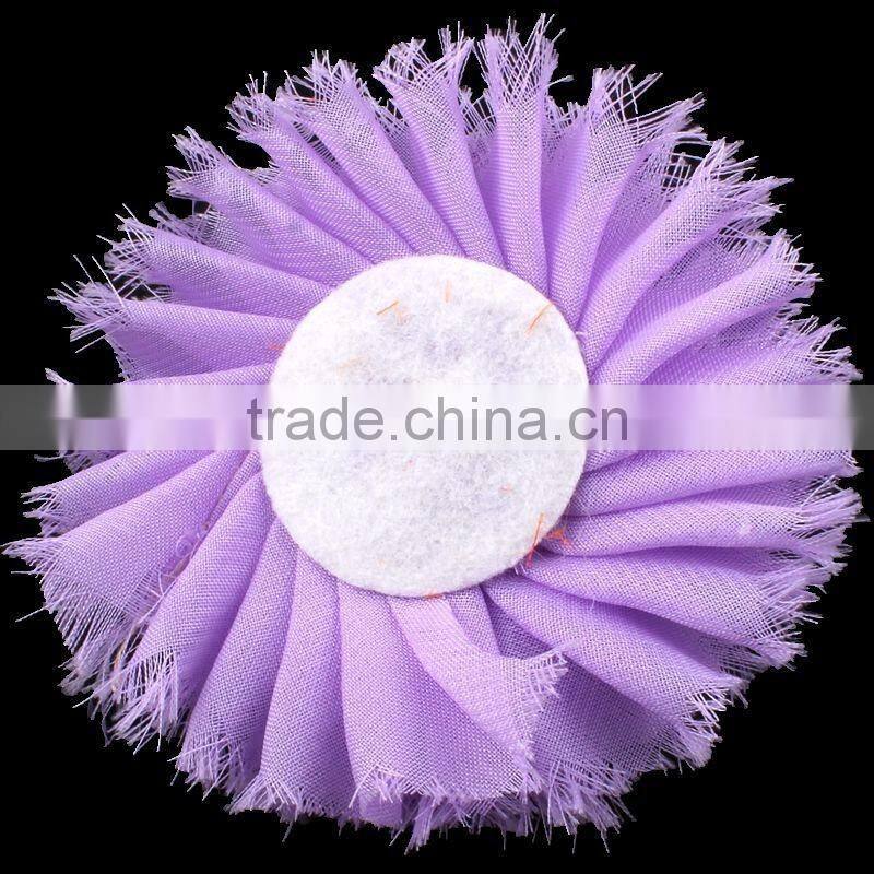 fraying chiffon flower puff ball for kids hair accessories