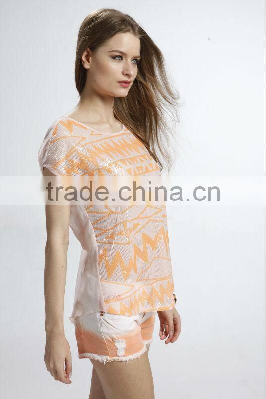 colorful lady's tops & sequin camisole tops