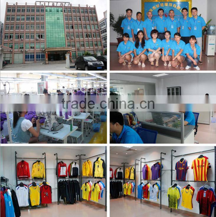 wholesale heat transfer/silk screen print polyester/cotton custom design football /Soccer team wear ZQF-070