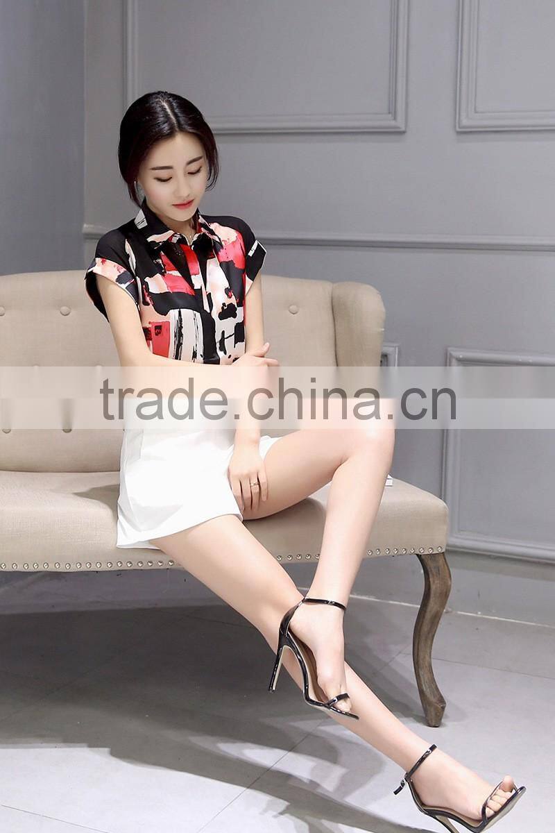 Short Sleeve Latest Fashion Lady Blouse