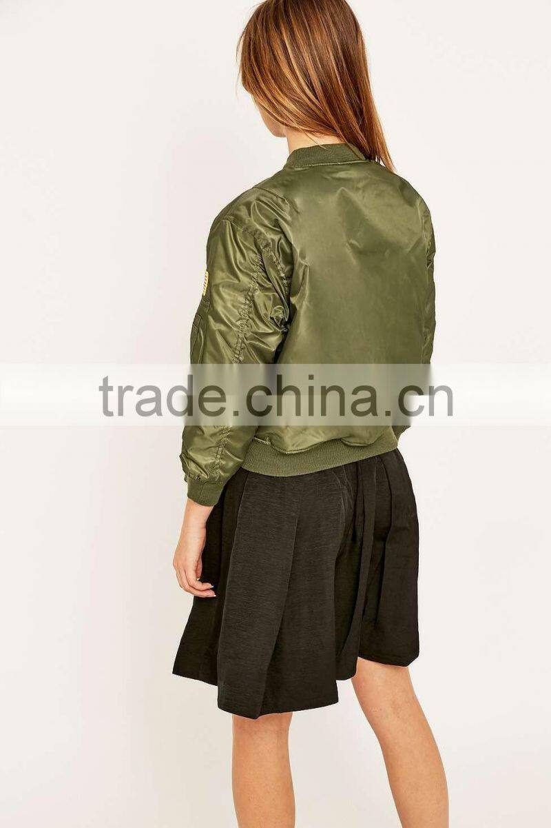 Urban Renewal Vintage Surplus MA1 Green Custom Winter Plain Bomber Jacket