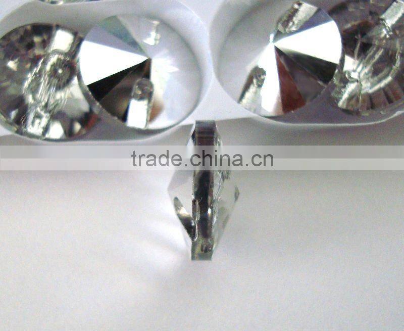 Crystal glass garment button rivoli bicone bead