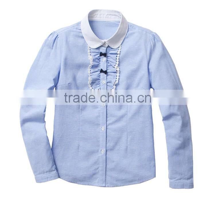 School Girls Cotton Long Sleeve Shirt High School Apparel