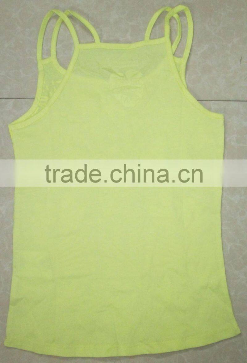 2017 summer and spring hot sale Girl's cami burnout spaghetti strap top