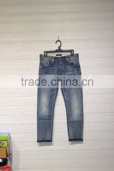 GZY fashion wash denim jeans men maternity jeans pant and shirt
