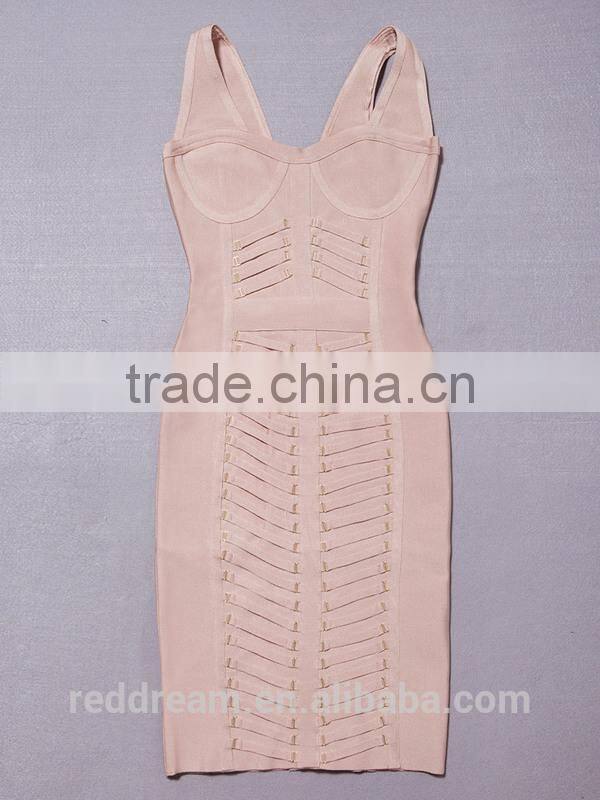 2015 latest fashion dresses Sleeveless Novelty patterns high quality Bandage new Fashion Dresses H1316