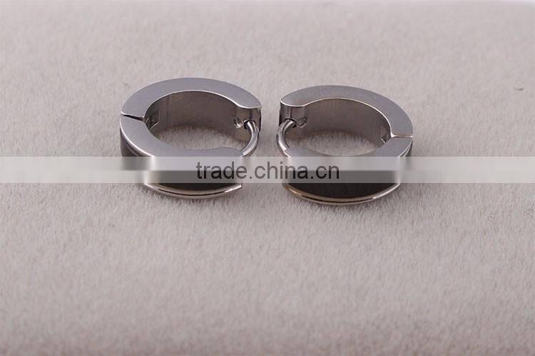 Hot sale stainless steel black hoop earrings for girl