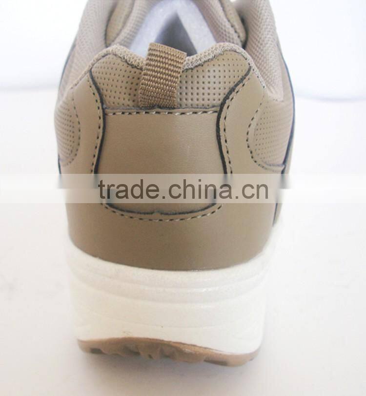 Good sale PU outsole brown upper women shoes 2017 with white sole