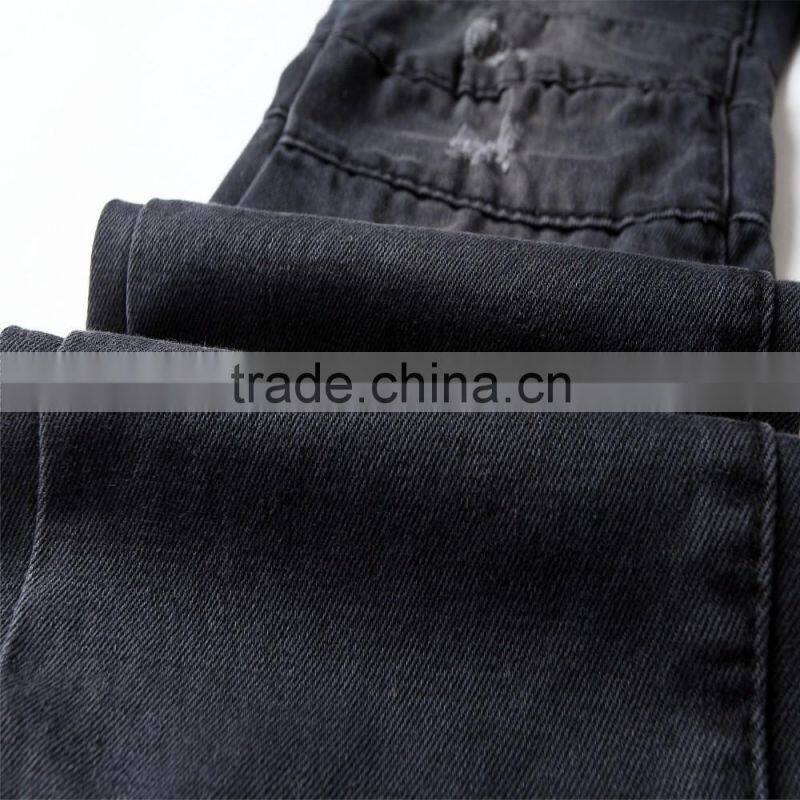 new men's fashion brand jeans male personality folds comfortable hotsale biker jeans