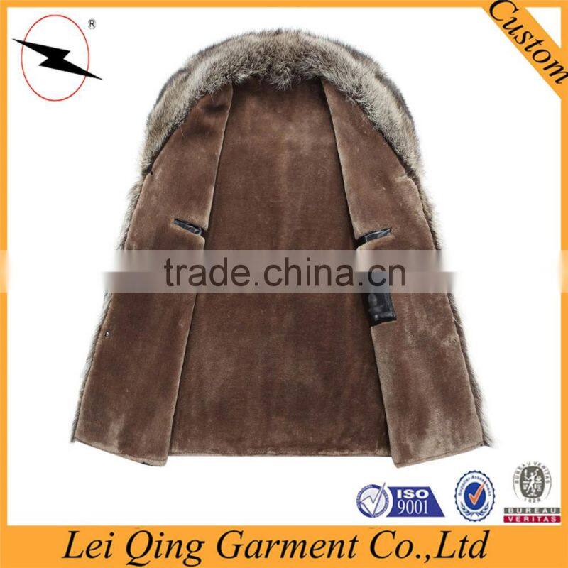 New fashion real black fur jackets for men