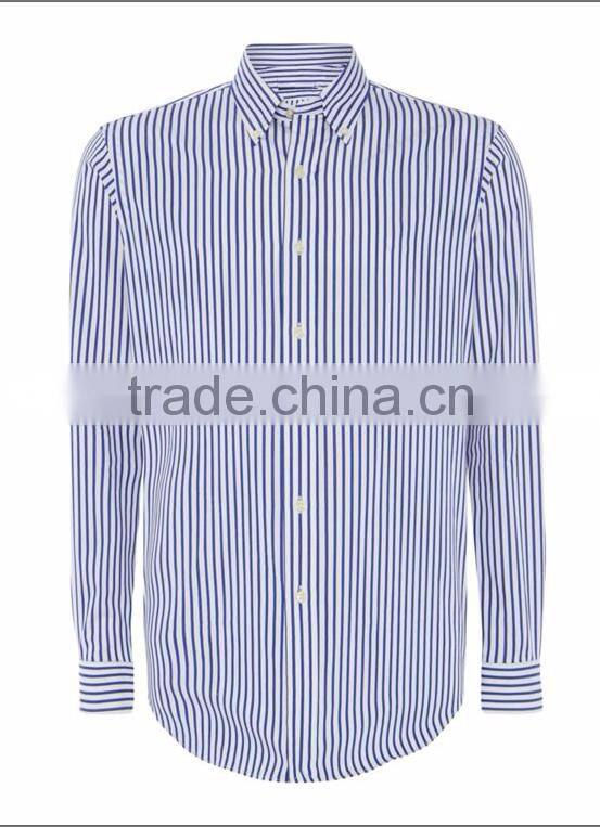 men stripe long sleeve cotton shirt slim fit shirt
