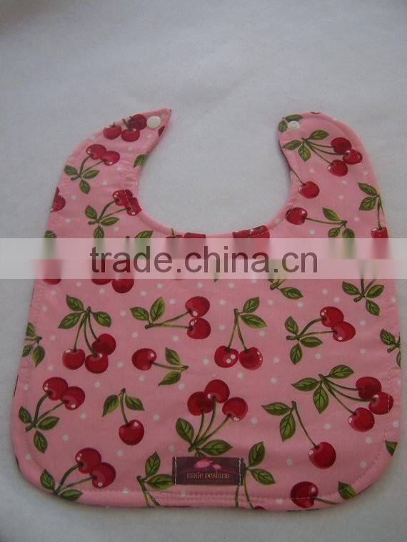Posh design baby pink cherry custom printed bibs