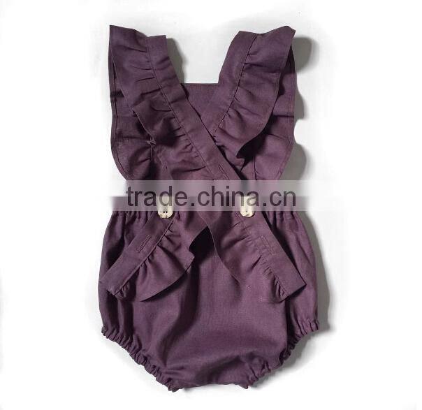 high quality flutter sleeve baby girl romper summer bubble baby clothes romper