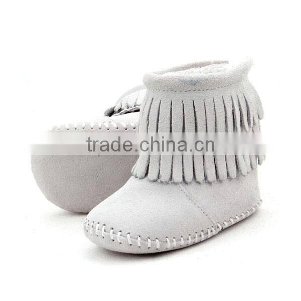 Wholesale White Casual Shoes Genuine Leather Warm Plush Baby Shoes 2017