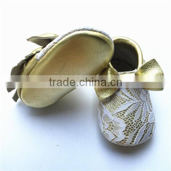soft sole genuine leather lace baby moccasins