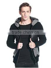 Latest Designs Man fleece lined wool top cable knit cardigan sweater with hooded