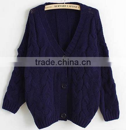 2014 hot sell wholesale high quality tailored made knitted blue cardigan